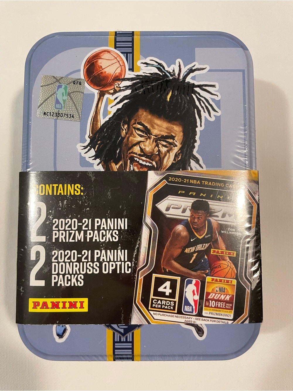 2020-21 Panini NBA Trading Card Collector Tin featuring Ja Morant